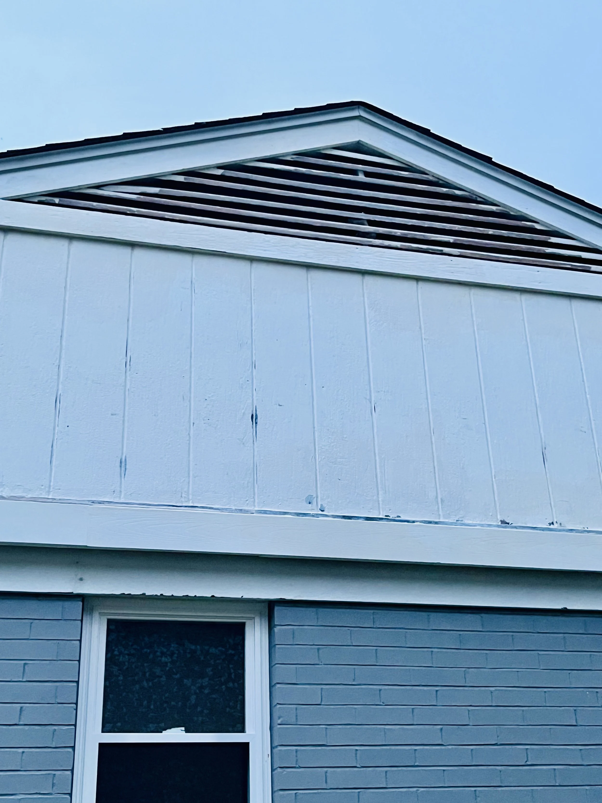 Exterior paint job. Peeling paint. 