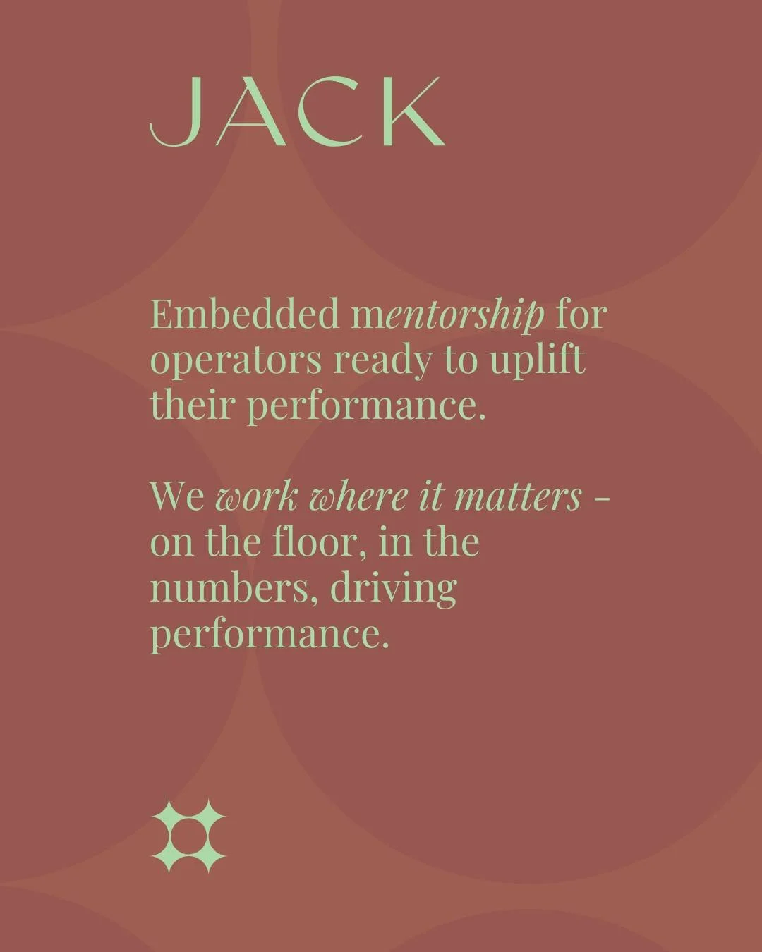 Where the strategy meets the floor - performance follows!

At JACK, we do not sit on the sidelines - we work inside hospitality businesses, where it counts: on the floor, in the numbers, and in the day-to-day.

No theory. Just clarity, structure, and