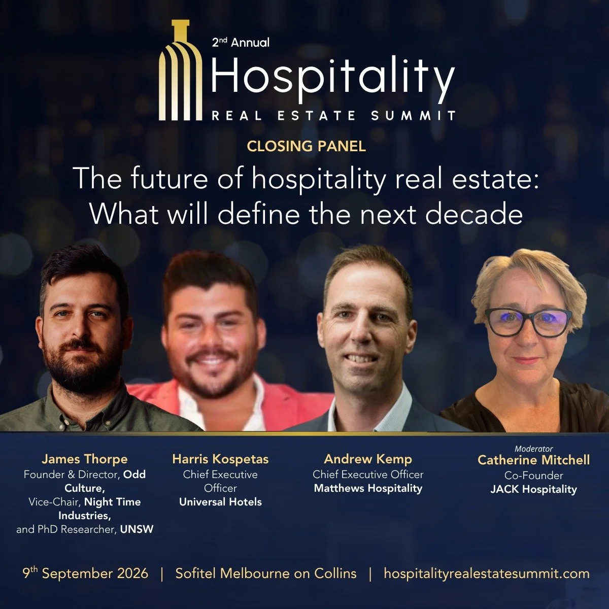 The future of hospitality real estate continues to evolve rapidly - and we are looking forward to being part of the conversation at the upcoming Hospitality Real Estate Summit this September in Melbourne.

Proud to see JACK Hospitality Co-Founder and