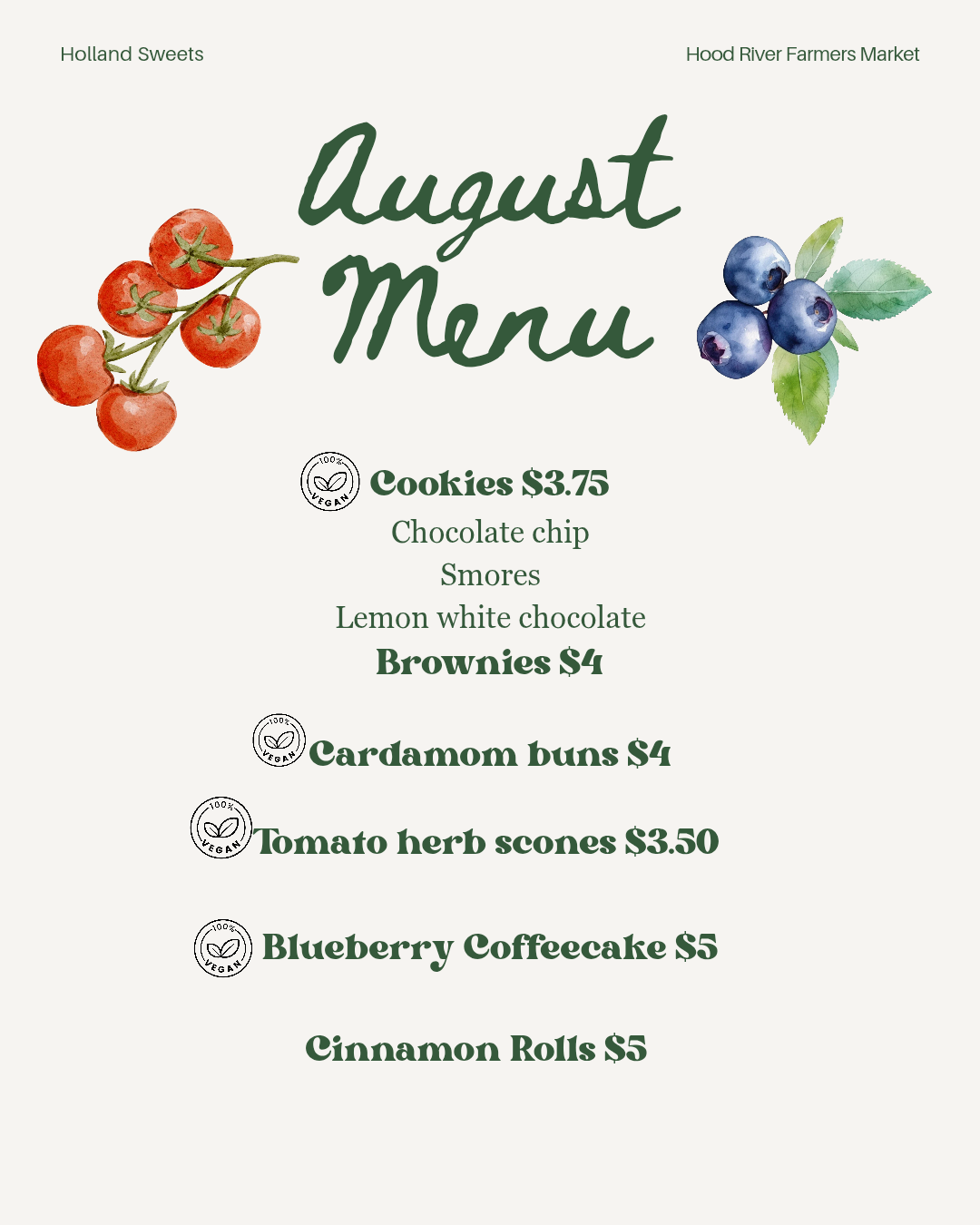 August Farmers Market Preorder