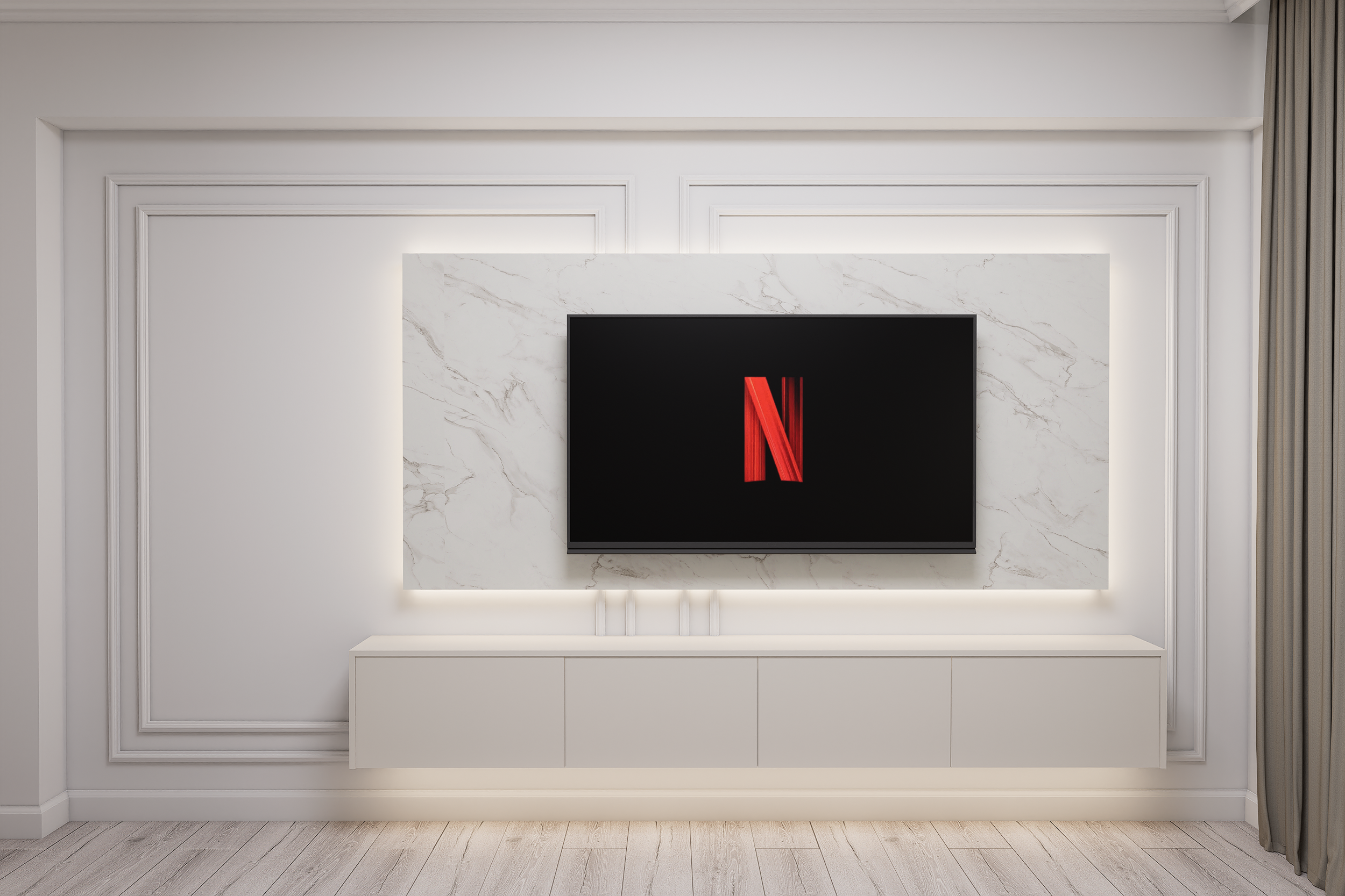 Perete tv in dormitor