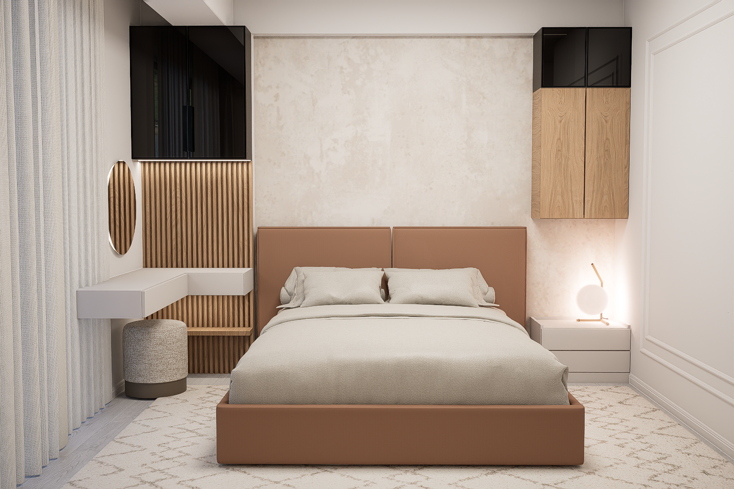 Dormitor cu masa de machiaj