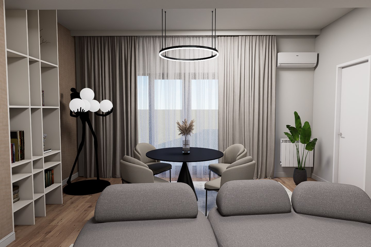Design livingroom cu loc de luat masa