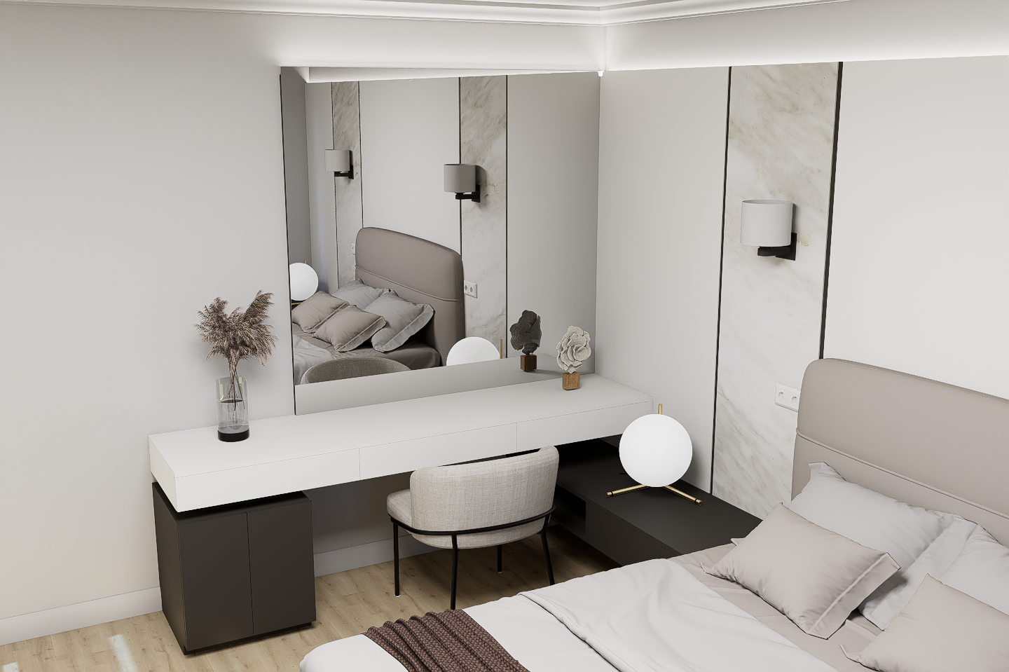 Masa make-up cu oglinda mare