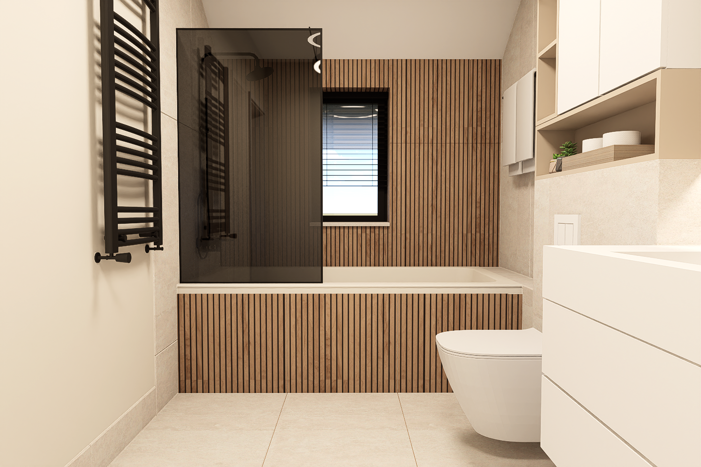 Baie cu cadă la mansardă