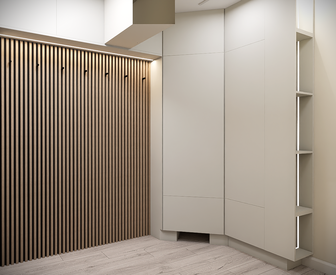 Cuier deschis si dulap pe colt