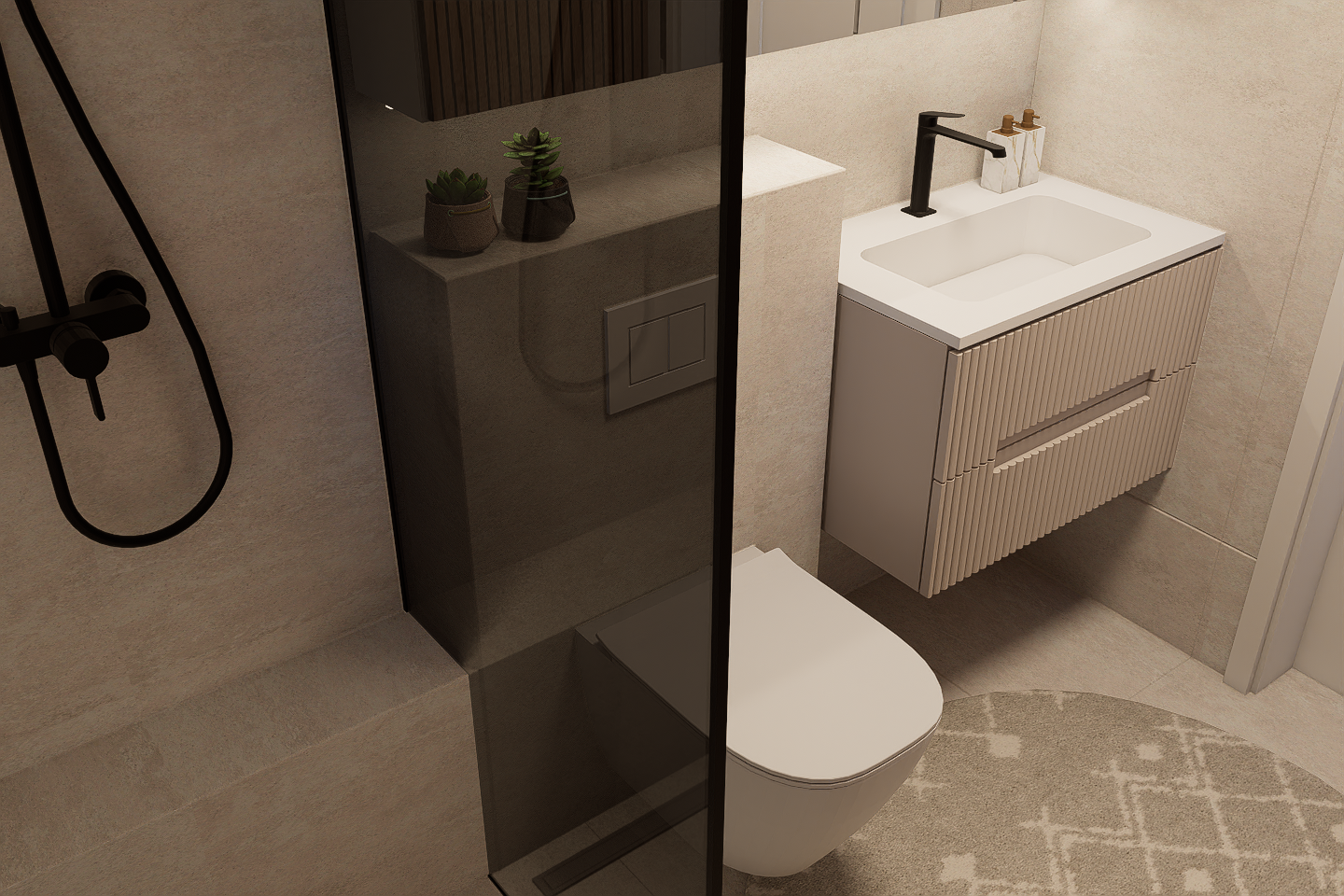 Dus walk-in cu sticla fumurie