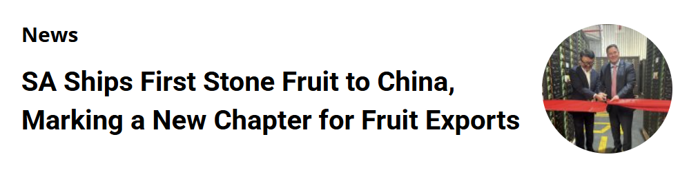 SA ships first stone fruit to China!