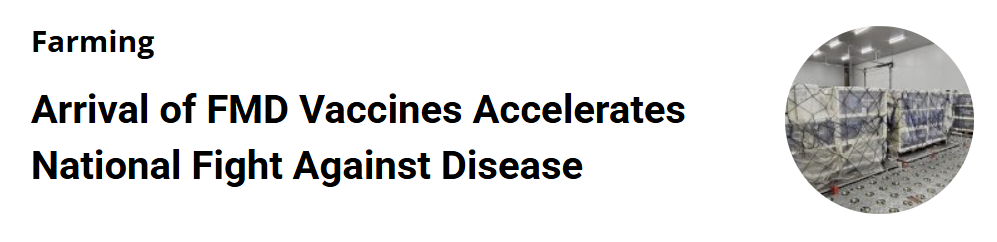 Arrival of the FMD vaccine to South Africa!