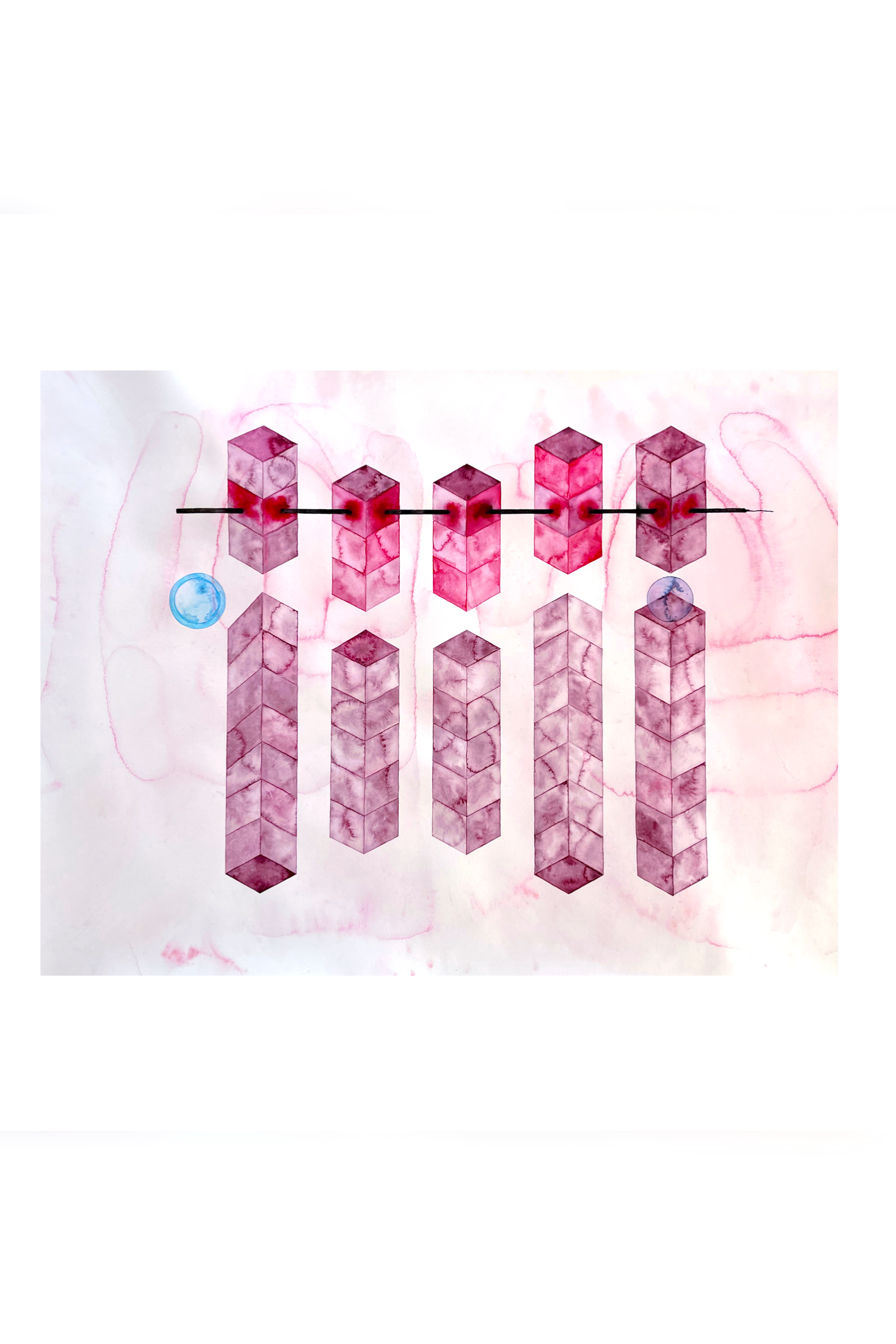 Watching Mental from a Lens of Cells 
100x70 cm
Aquarelle on paper
2025