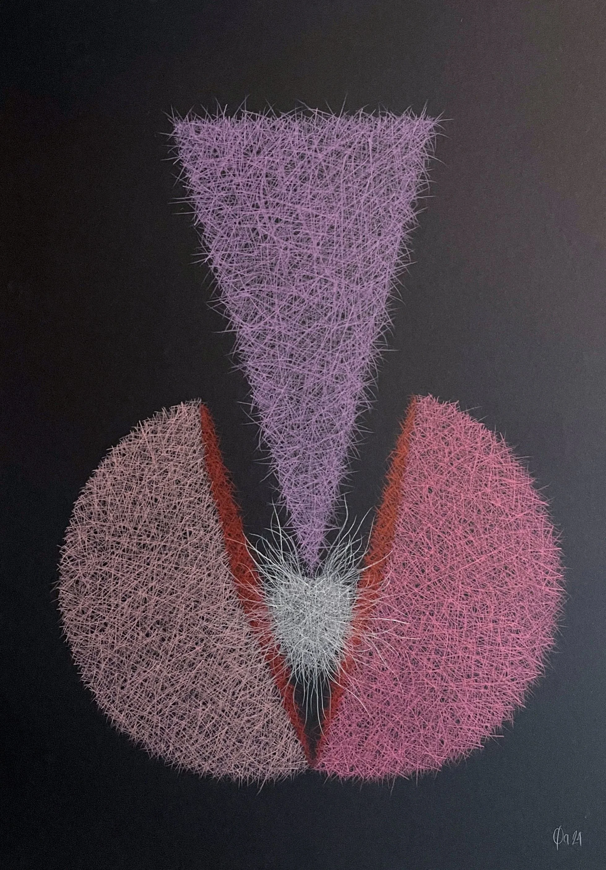 One Replaced, then collapsed 
70x50 cm
Color pencil on paper
2023