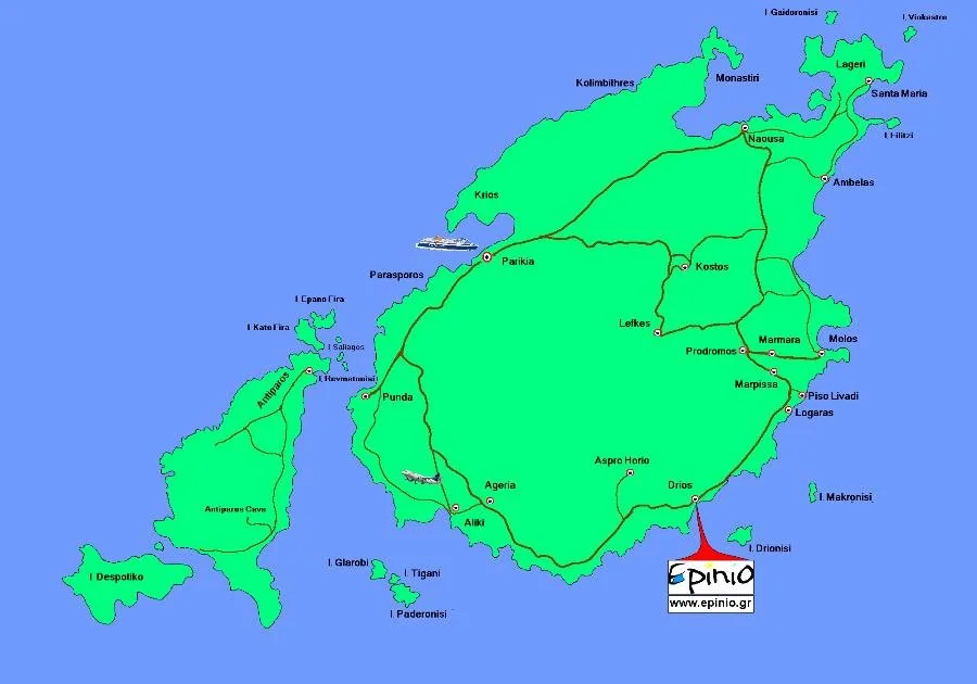 Map of Greece showing major roads, cities, and islands with labels for locations such as Athens, Thessaloniki, Crete, and Rhodes.