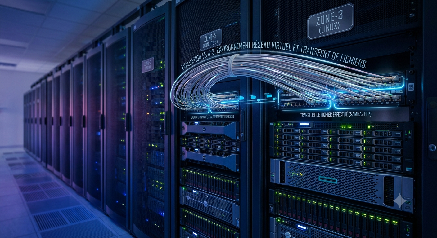 E5 n°3 — Initier un environnement virtuel avec un routeur un switch et un vlan 3