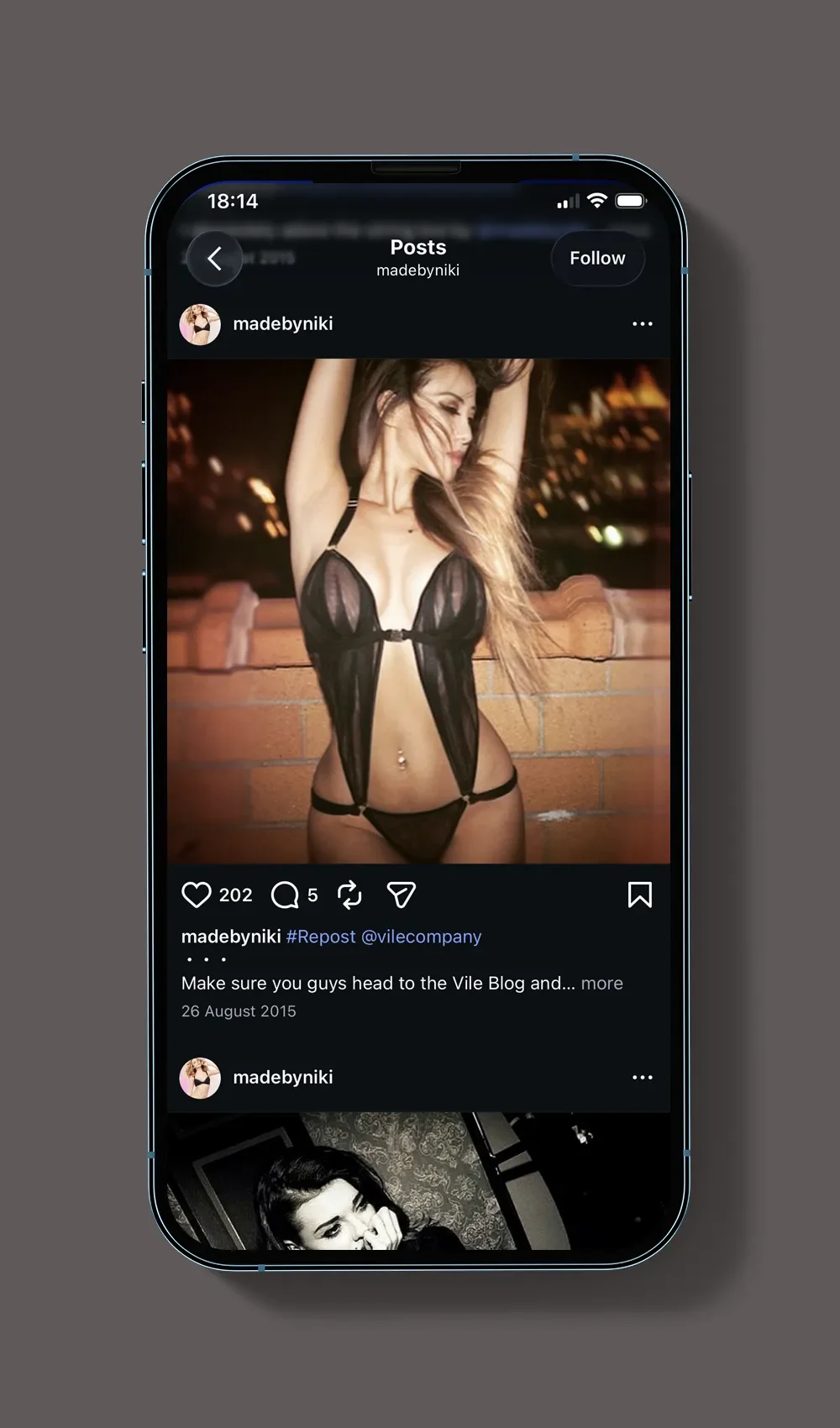 Social interface screenshot of a customer tagging Made by Niki in the Dare to be Different campaign