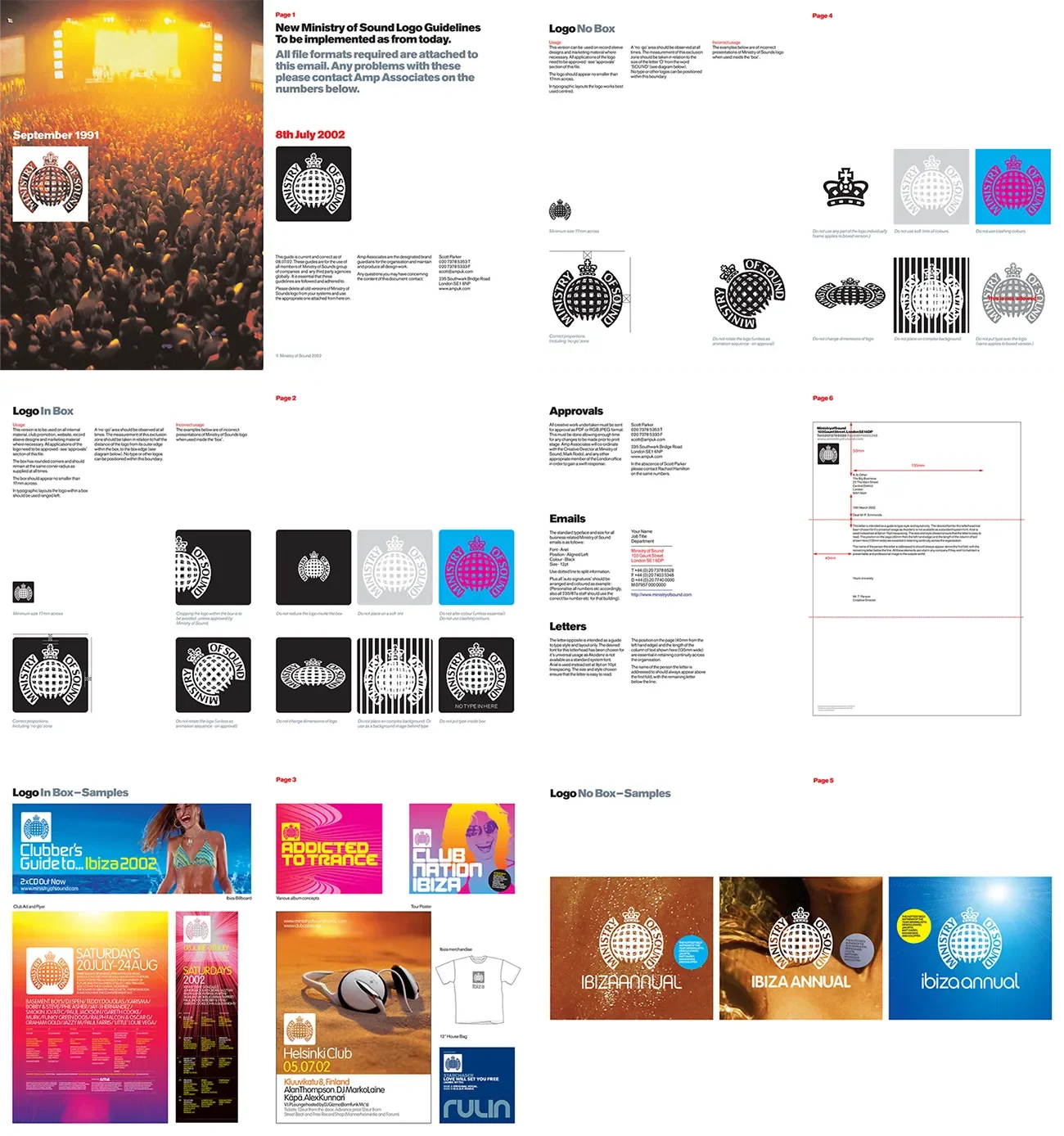 Ministry of Sound logo and brand identity system designed by Scott Parker from Affluent Audiences