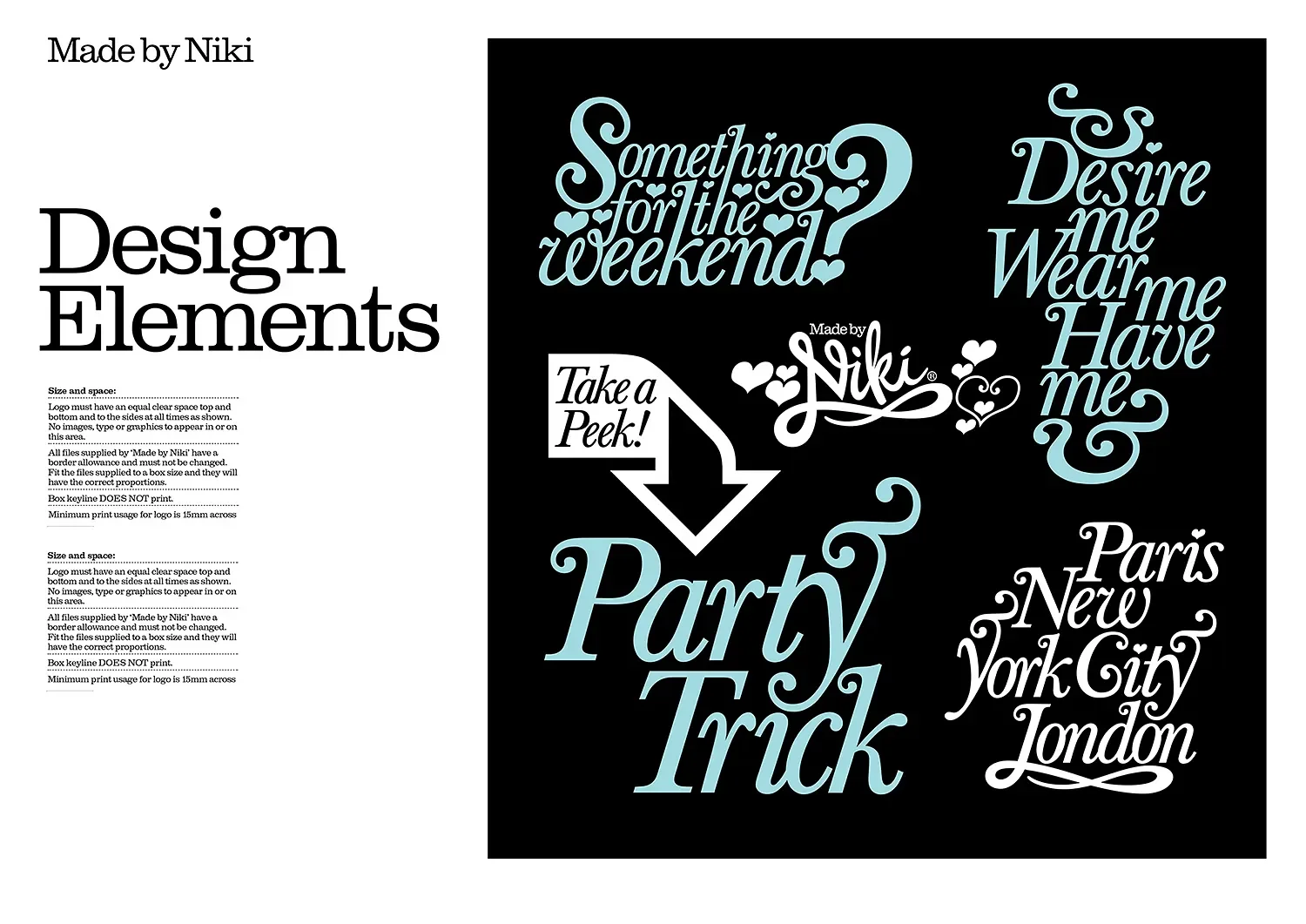 Brand style guide application examples across lookbooks, ecommerce and email marketing for a luxury lingerie brand.
