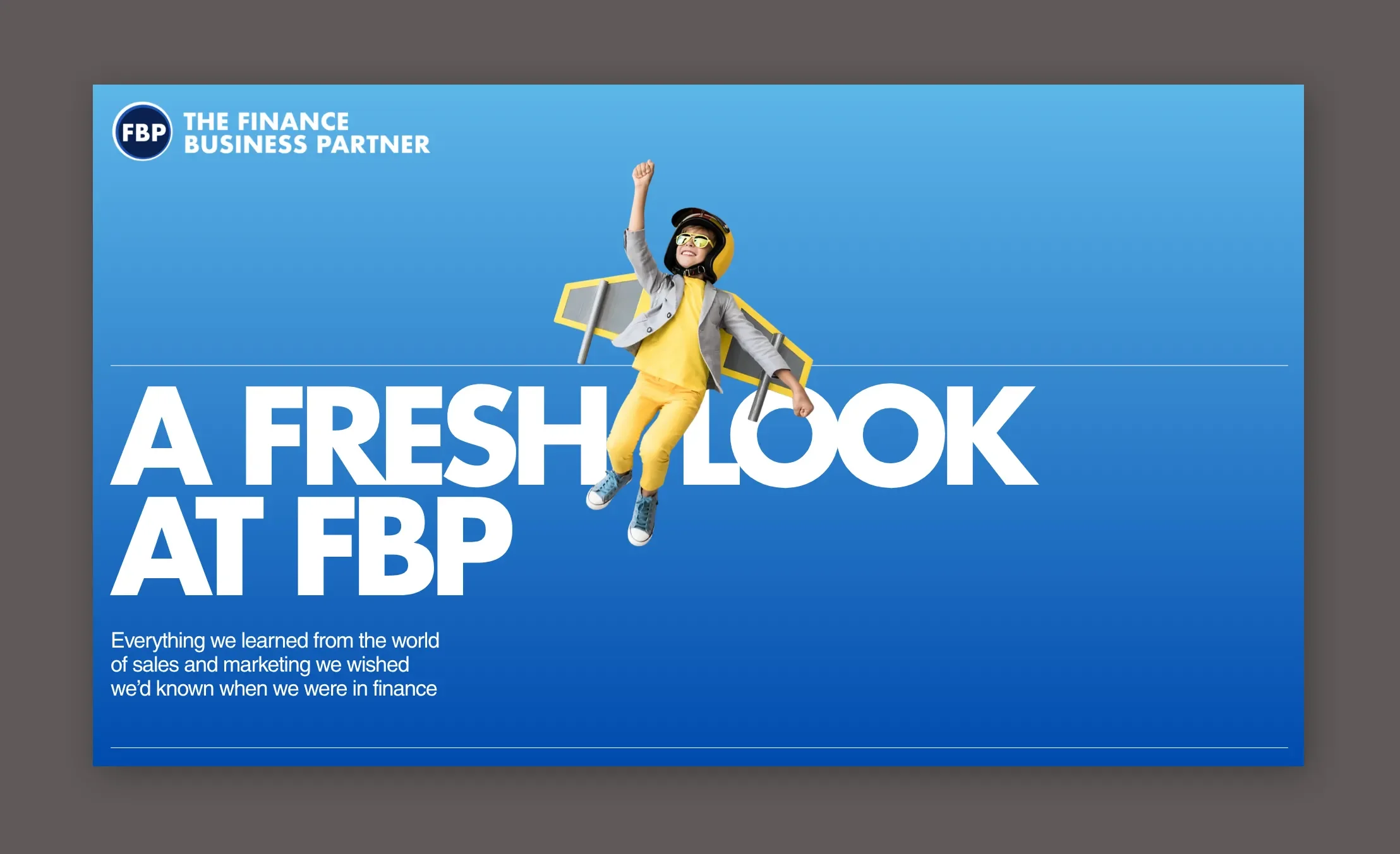 Redesigned Finance Business Partner sales brochure that secured a £60,000 client on first use through scalable marketing automation.