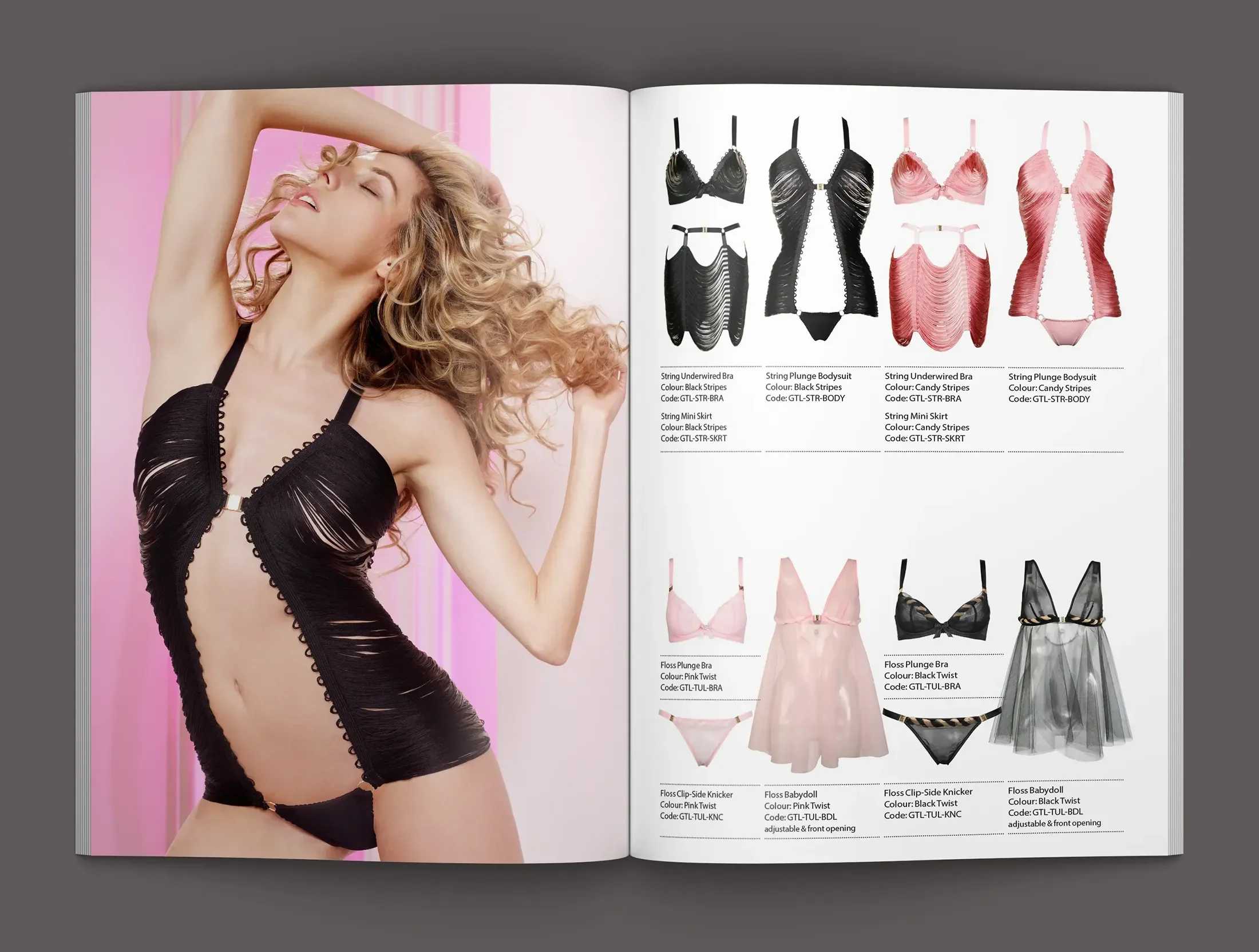 The luxury storytelling lingerie booklet described vintage sweets