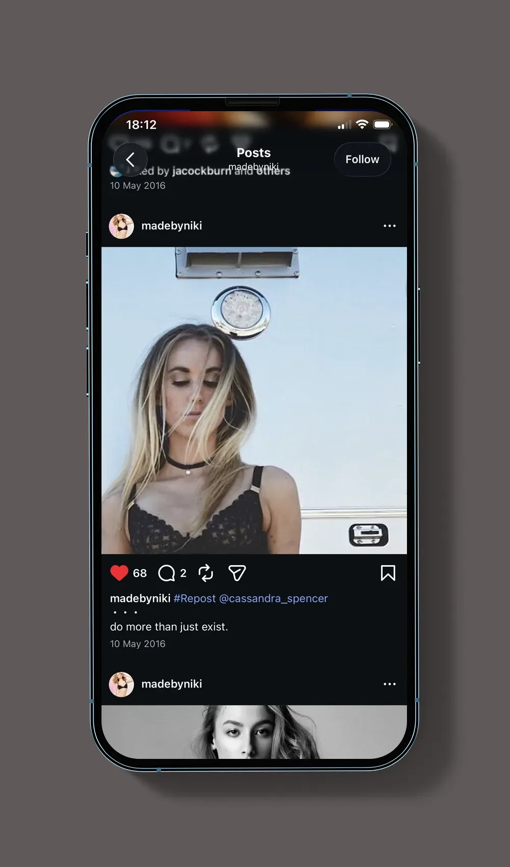 Customer story shared as part of the user generated content marketing campaign for Made by Niki
