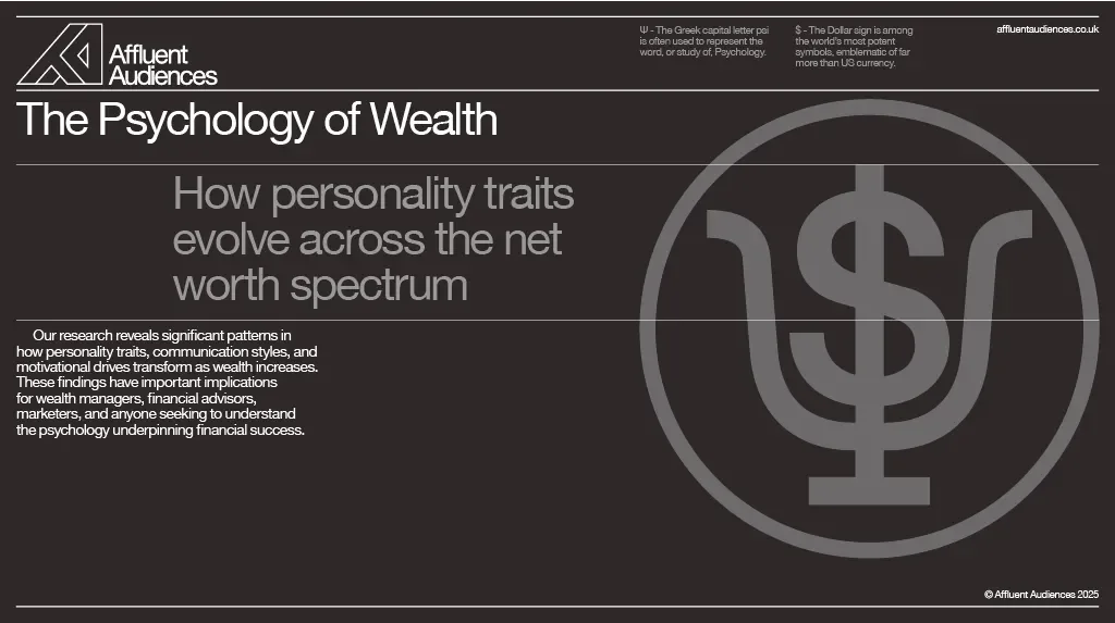 Consumer psychology of wealth report linked to psychographic profiling