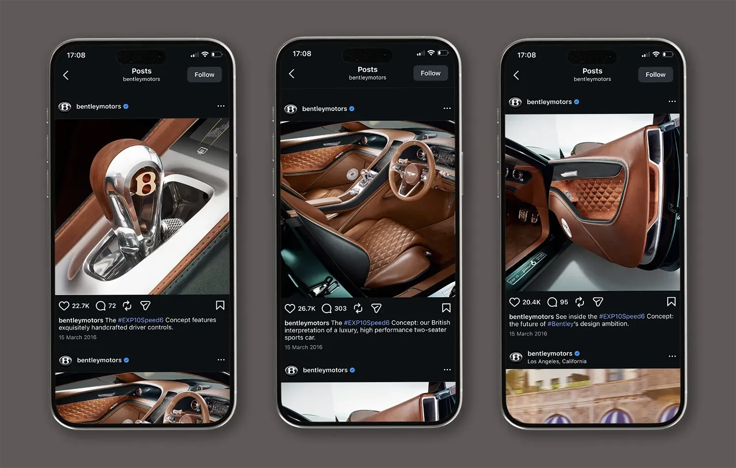 EXP 10 Speed 6 concept car reveal social media post showing Bentley's design ambition