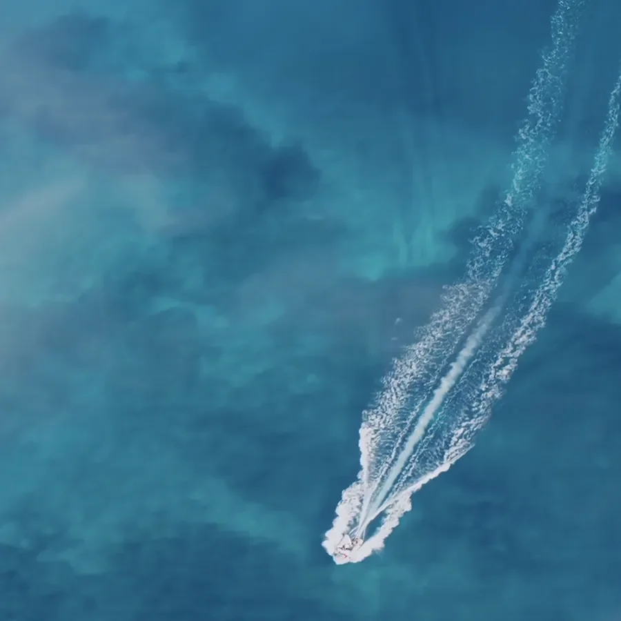 Image symbolising luxury brand activations at Festival de cannes, logo on ocean background