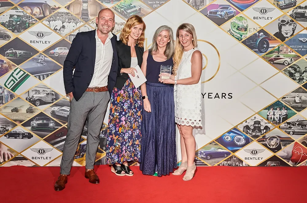 Brand strategy consultant Niki McMorrough presenting the global social media awards at the annual Bentley Global Retailer Conference