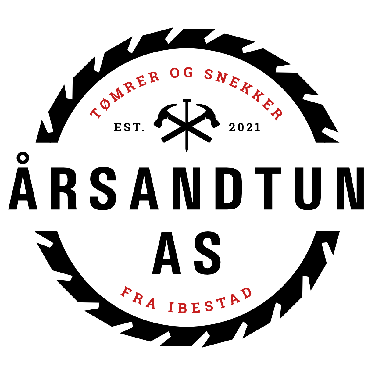 En logo med teksten "Tømrer og snekker fra Ibestad"
