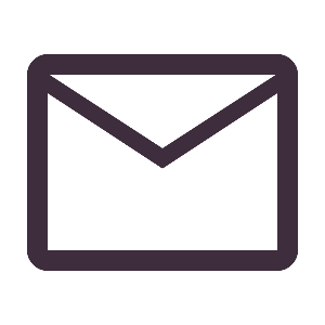 Outline of an envelope or email icon on a dark background.
