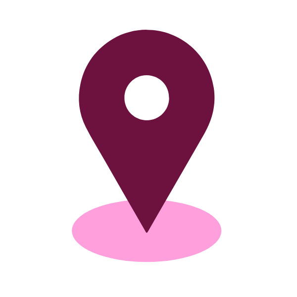 Map location pin icon in purple and pink colors.