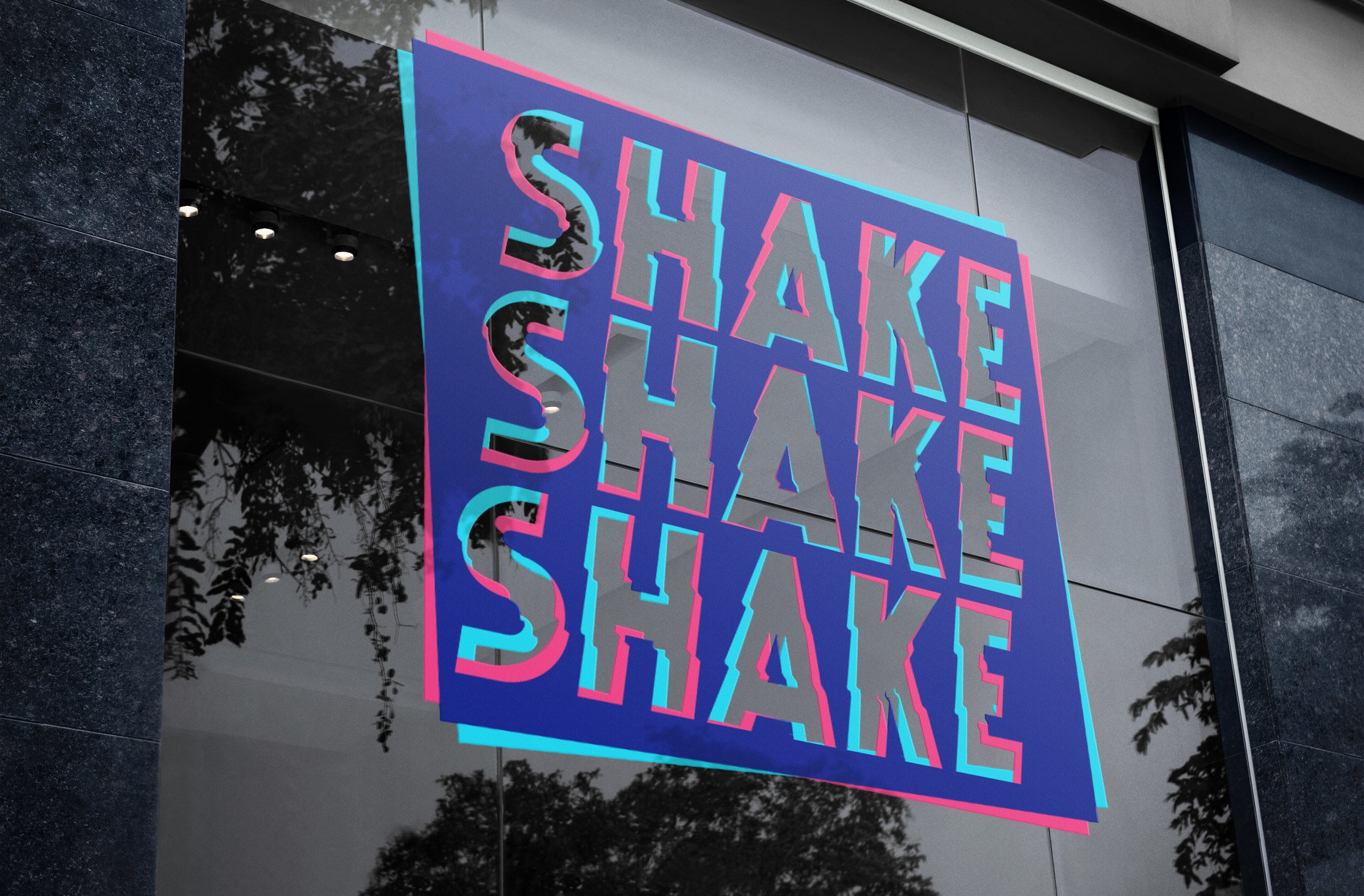 Adhésif vitrine Shake Shake Shake