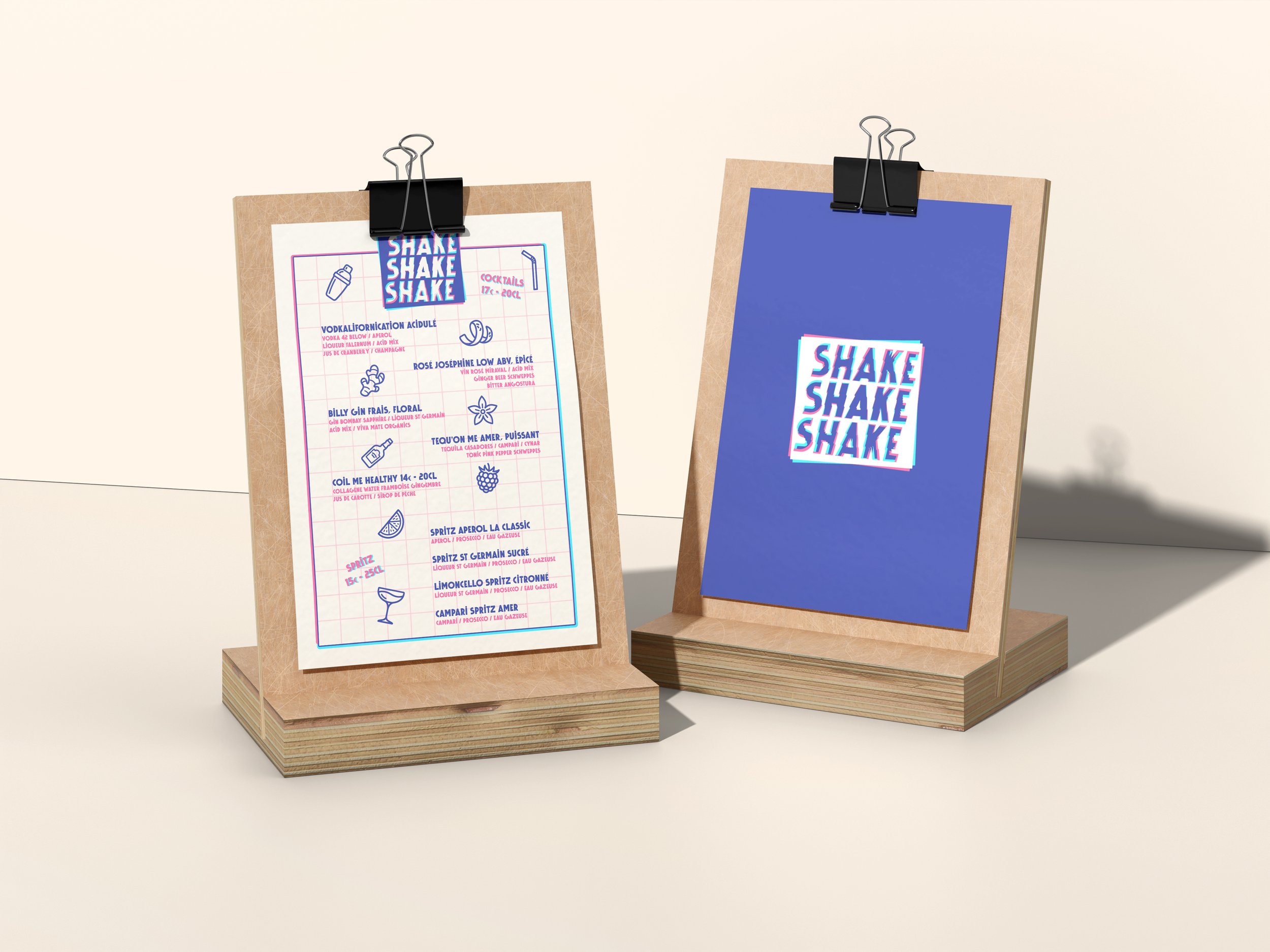 menu A5 table Shake Shake Shake