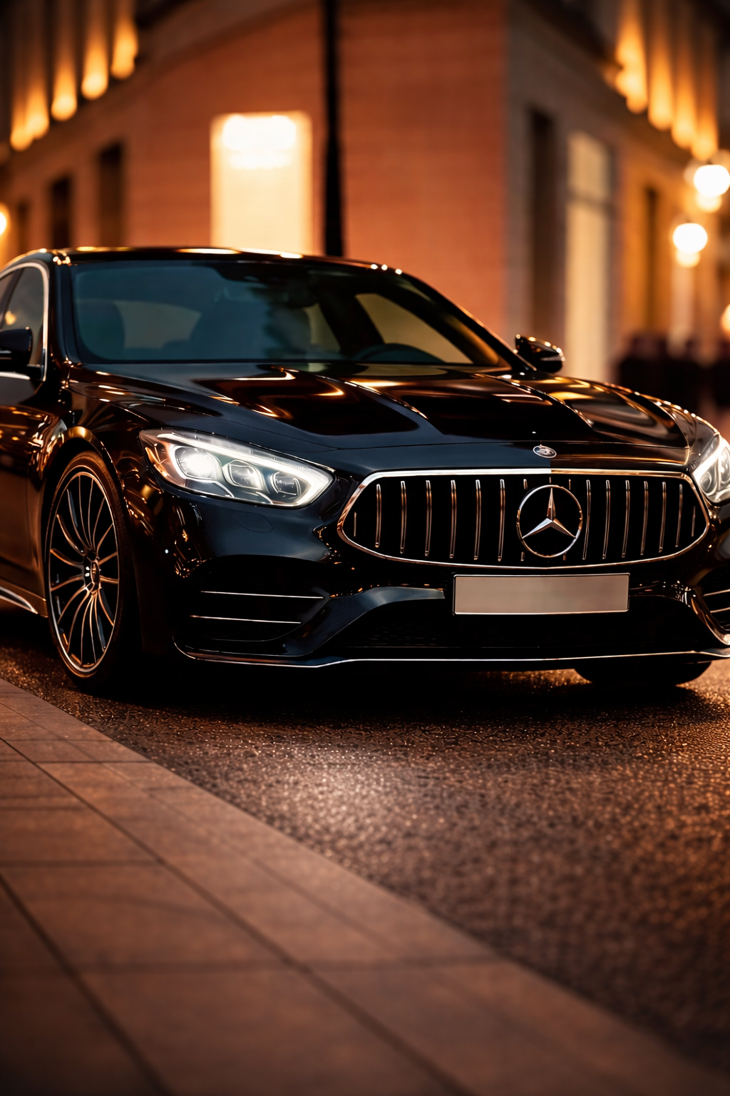 Luxury black car representing professional chauffeur and airport transfer services