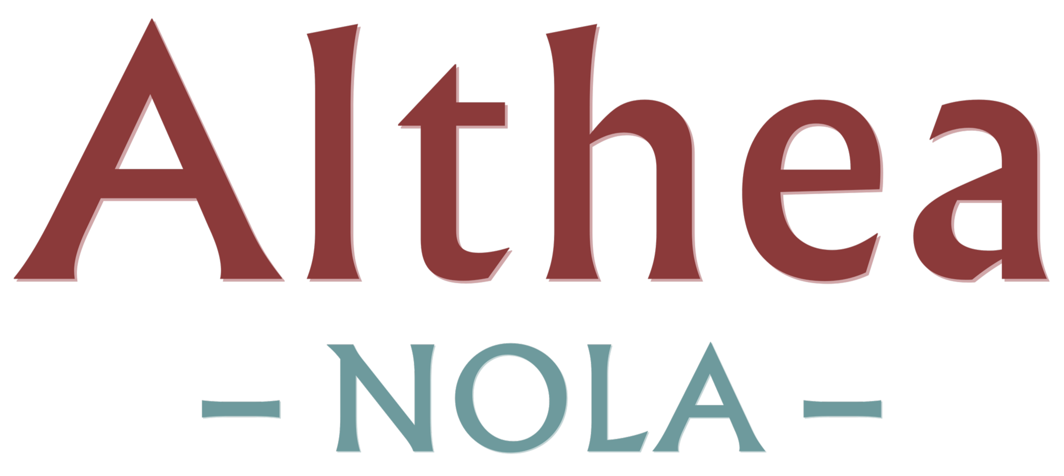 Text saying "Atthea NOA" with "Atthea" in large red letters and "NOA" in smaller blue letters.