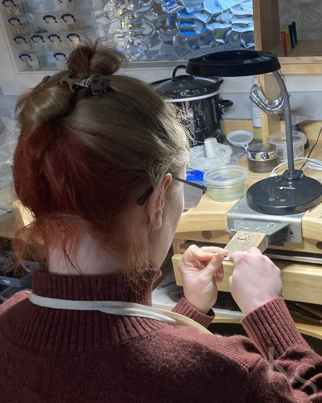 This is usually where you&rsquo;ll find me.

My hair is rarely perfect and the bench is never tidy, but this is the reality of the work. I&rsquo;ve always been drawn to the structural side of things&mdash;how metal behaves under heat, and how a stone