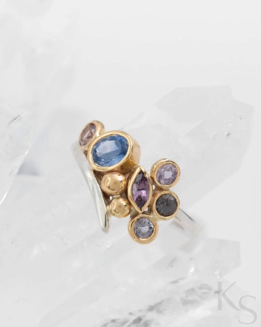 The Ondine cluster ring.

This was one of three rings that formed the foundation for the entire collection. It&rsquo;s where the balance of the cluster first came together - finding the right relationship between the central sapphire and the surround