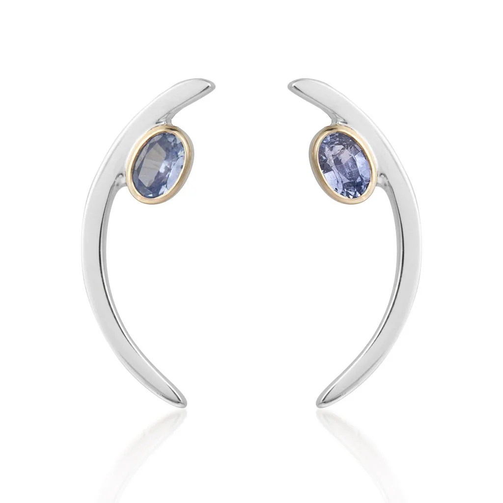 Ondine Sapphire Solitaire Earrings