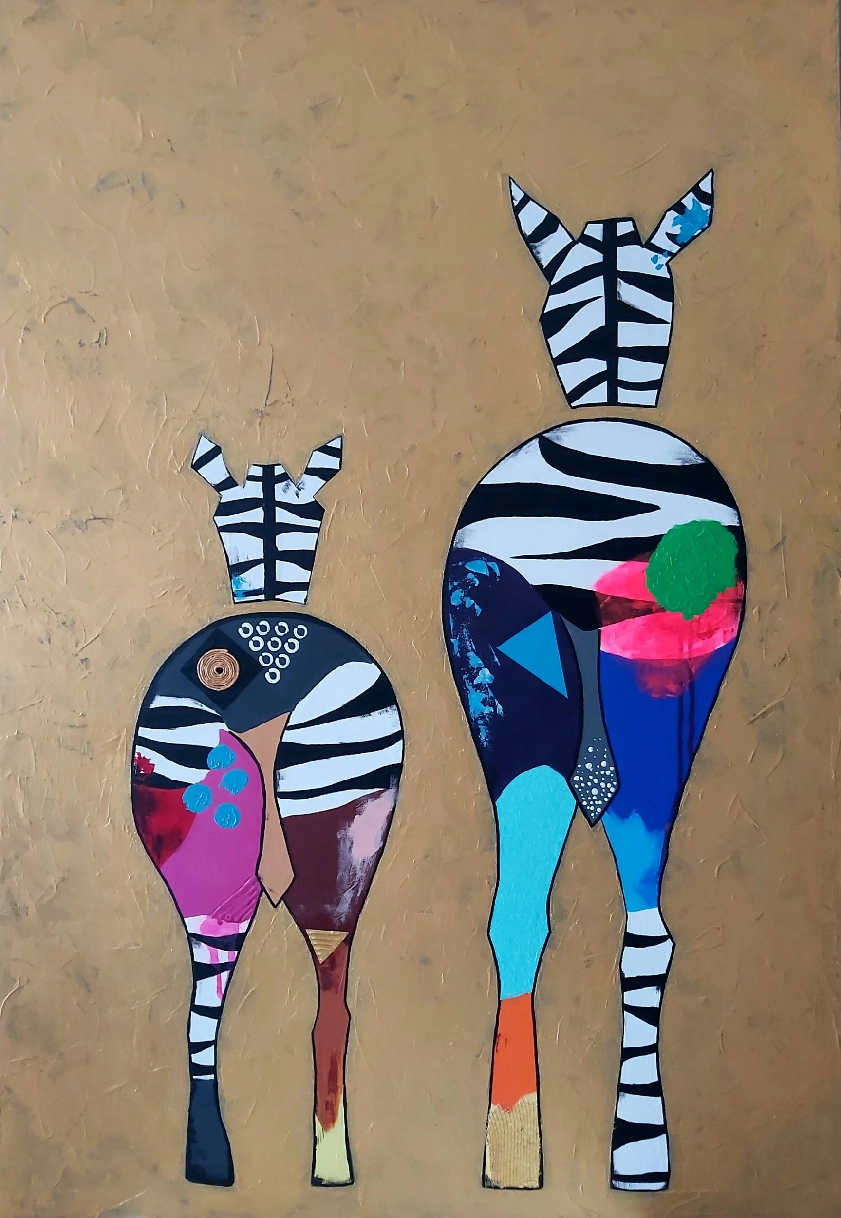 Savannah zebra & kiddo, 
Private Collection, Malta