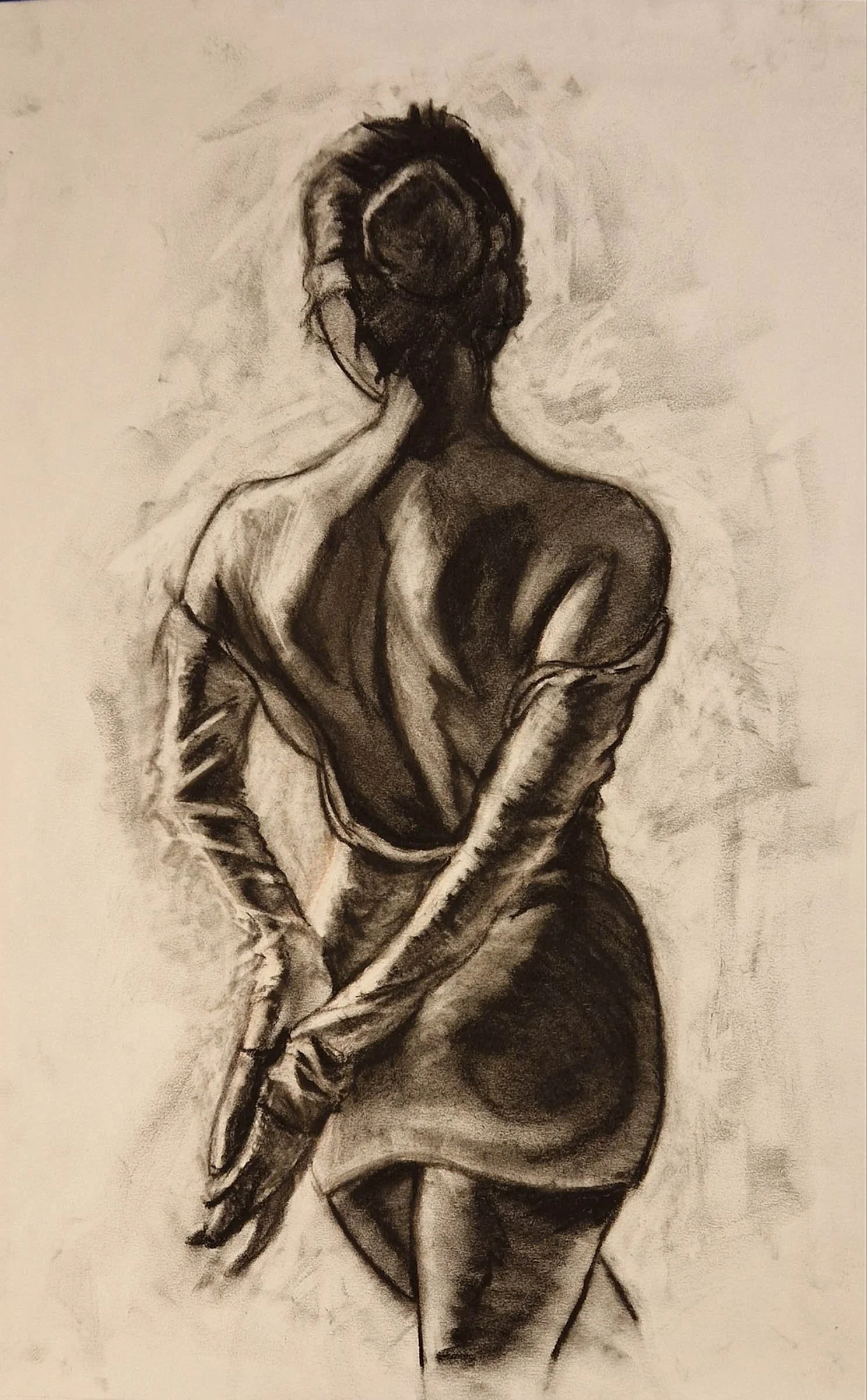 Figure study charcoal drawing by Matthew Rush Elmore.