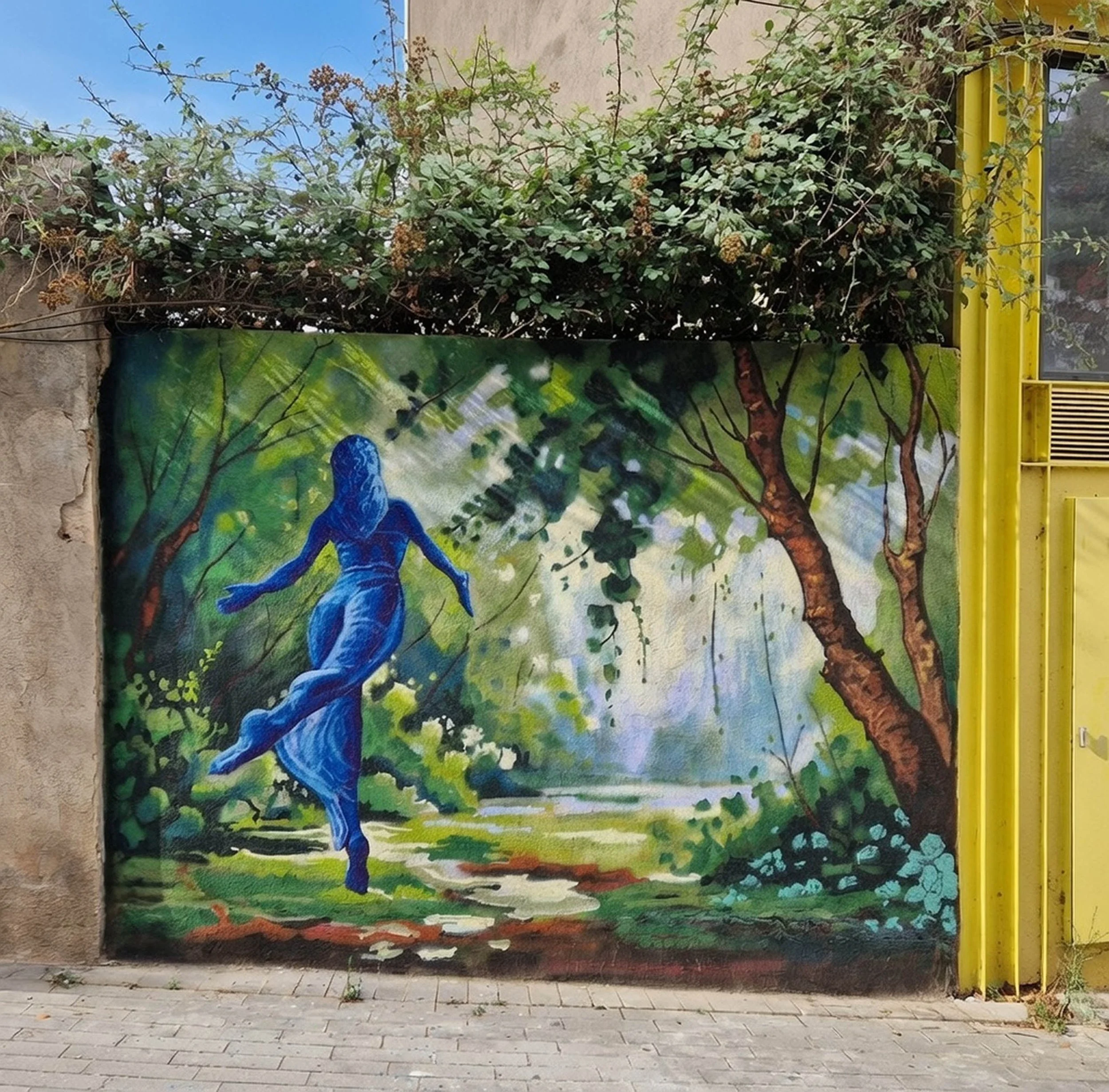 Forest Nymph, exterior mural by Matthew Rush Elmore.