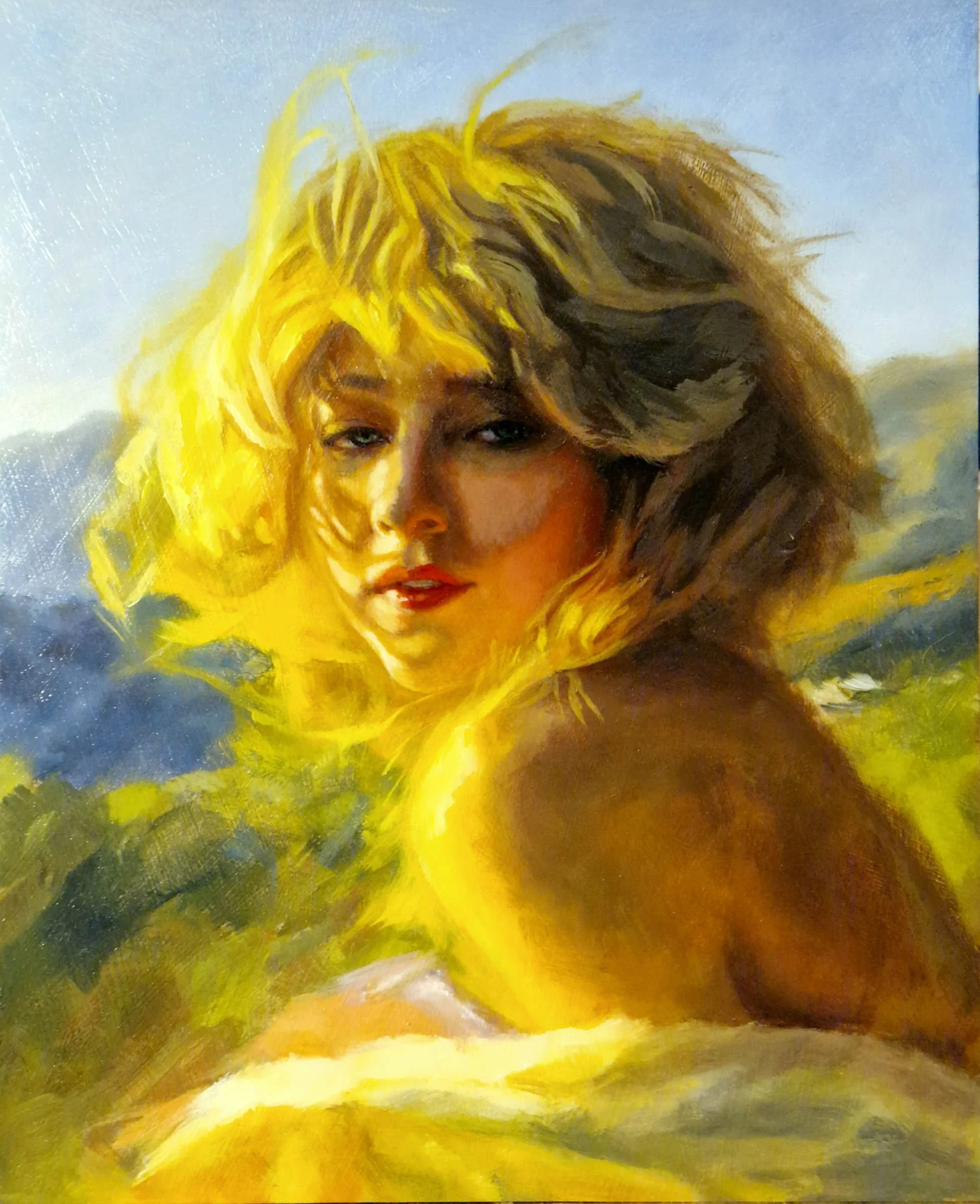 Gaia oil painting portrait by Matthew Rush Elmore.