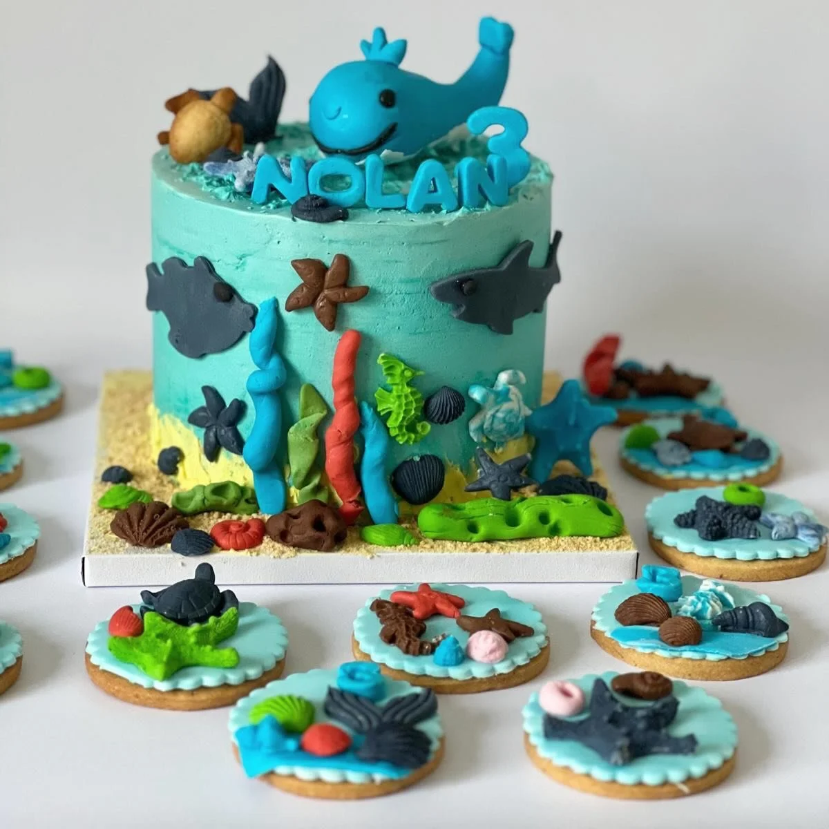 Sous l&rsquo;oc&eacute;an&hellip; 🐟🐳🌊

Les 3 ans de Nolan qui adore les poissons 🐠
Chaque d&eacute;tail est r&eacute;alis&eacute; &agrave; la main, pour le plus grand bonheur de mes petits clients 💙

#gateauenfant #lillemaviĺle #gateaulille #ben