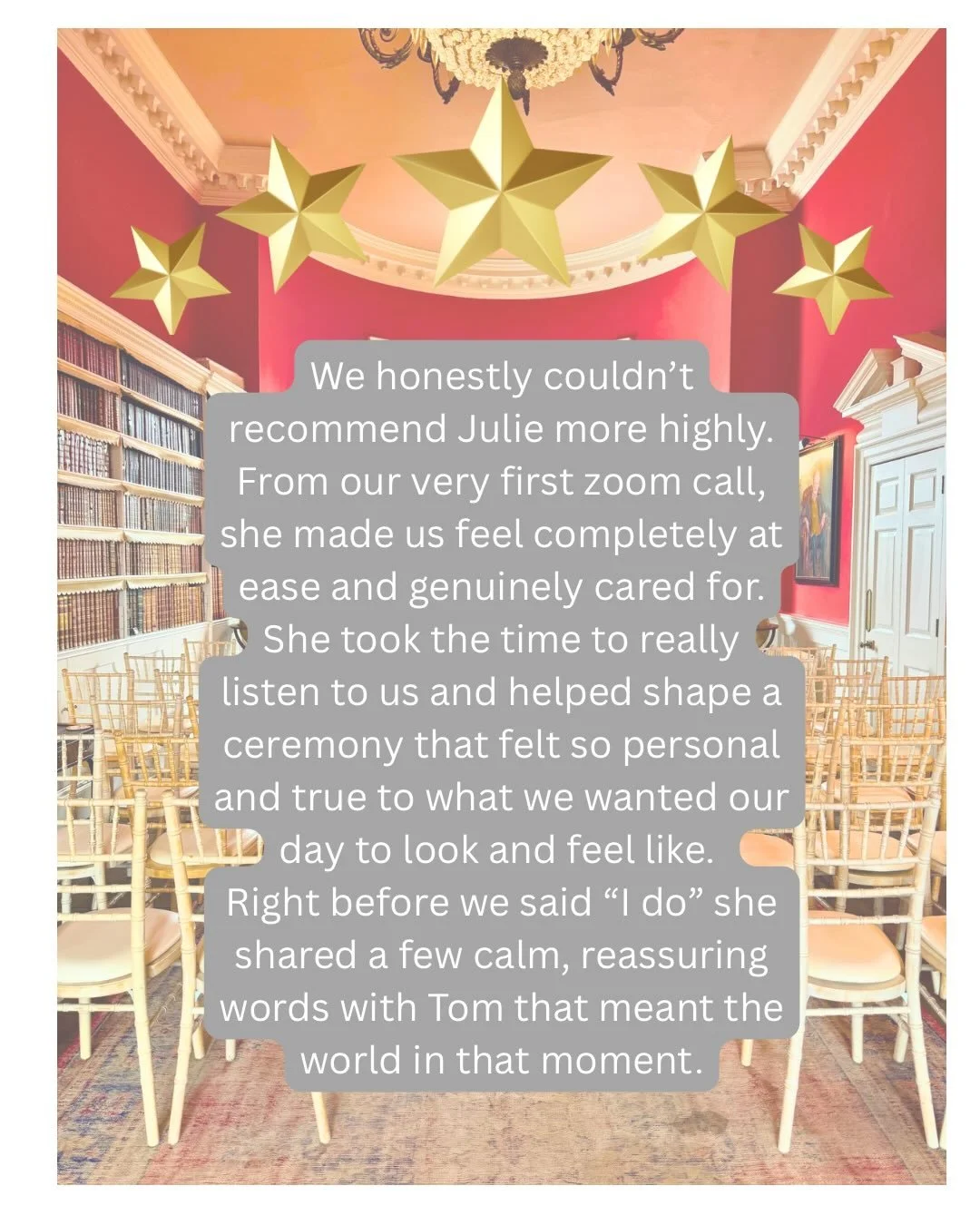 I love this job! 

And I love being part of such a special moment, when couples stand up and commit to one another.

Getting a 5 🌟 review is the icing on the cake! Makes my heart swell!

Thank you Ellie and Tom ❤️

DM if you&rsquo;d like to find out