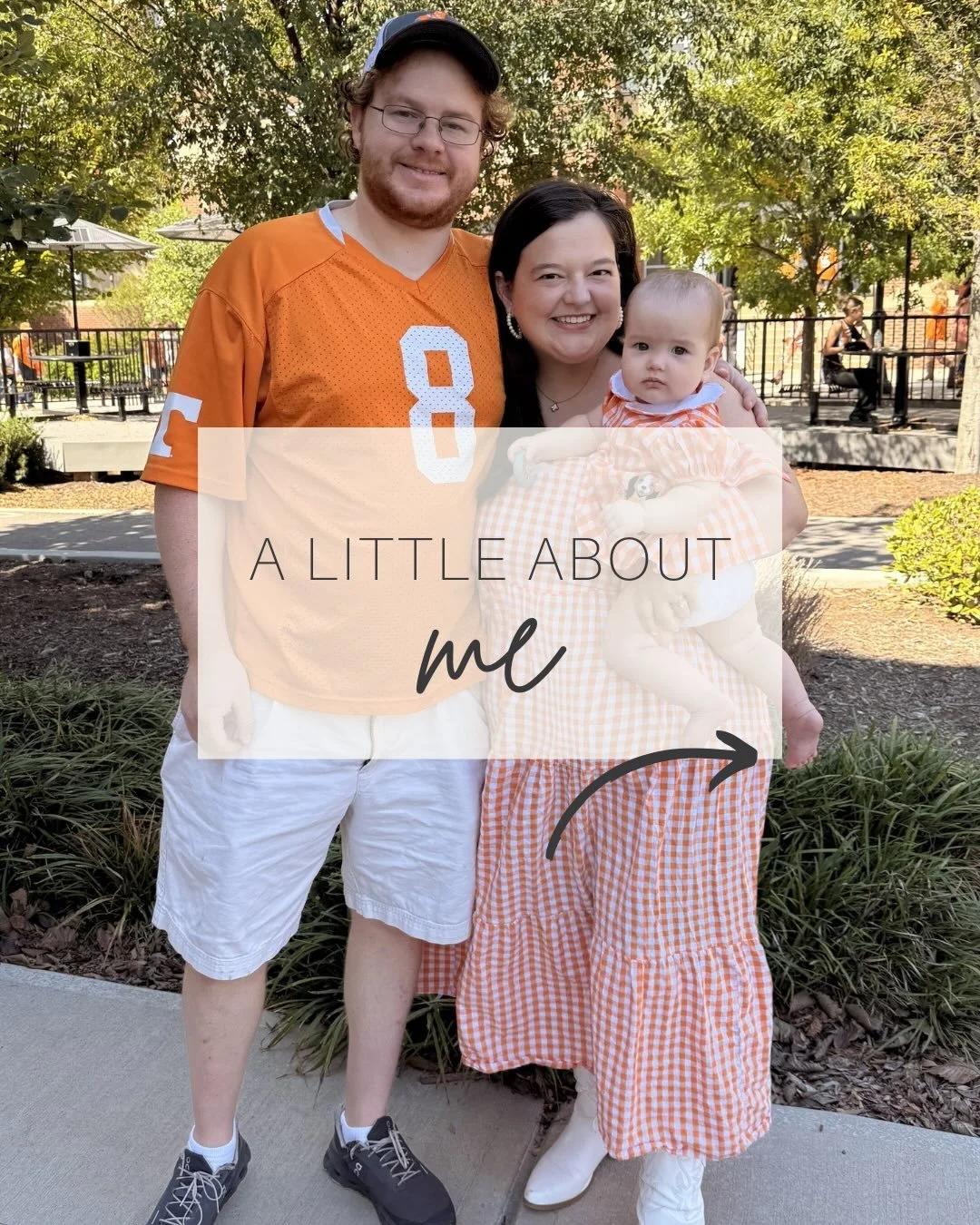 Thought it was time for an introduction 🤍

I was born here &amp; grew up surrounded by family in East Tennessee. My husband and I moved back to our hometown last year to raise our precious daughter, Rosie, in the same community that raised us. 

Bec