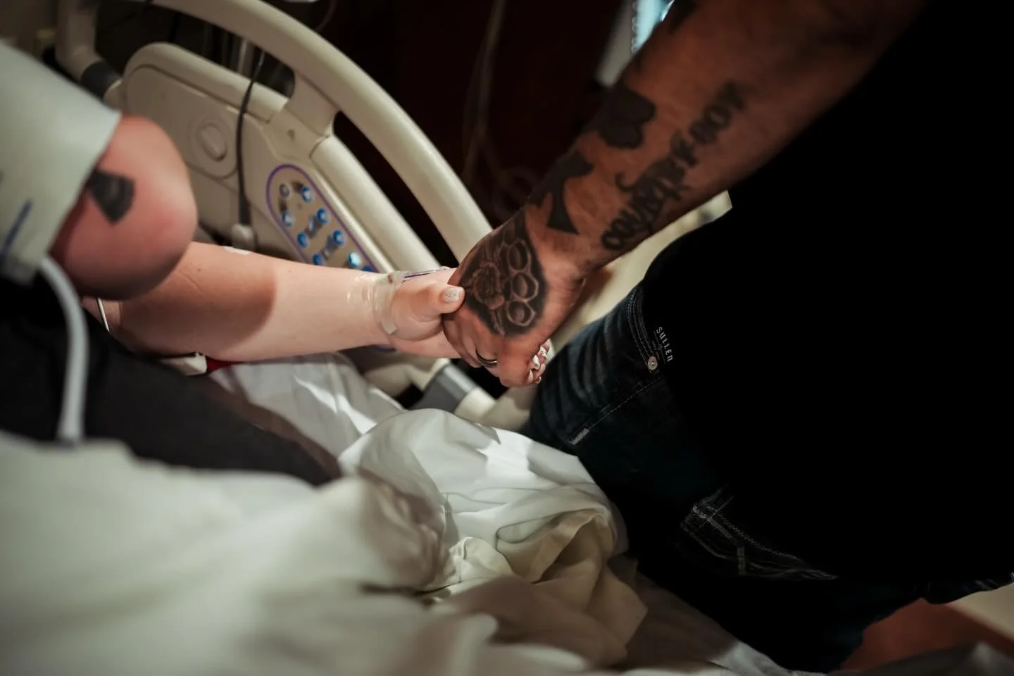 As your doula, I love to hold a hand. Anytime you want, I&rsquo;ve got you.
As your photographer, I love to capture your partner holding you.

Partners tend to observe and stay close in labor. Observing and learning the rhythm (offering physical supp