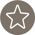 A simple outline of a star inside a circle