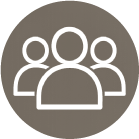 Icon of three human figures representing a group or team