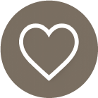Black heart icon on gray background