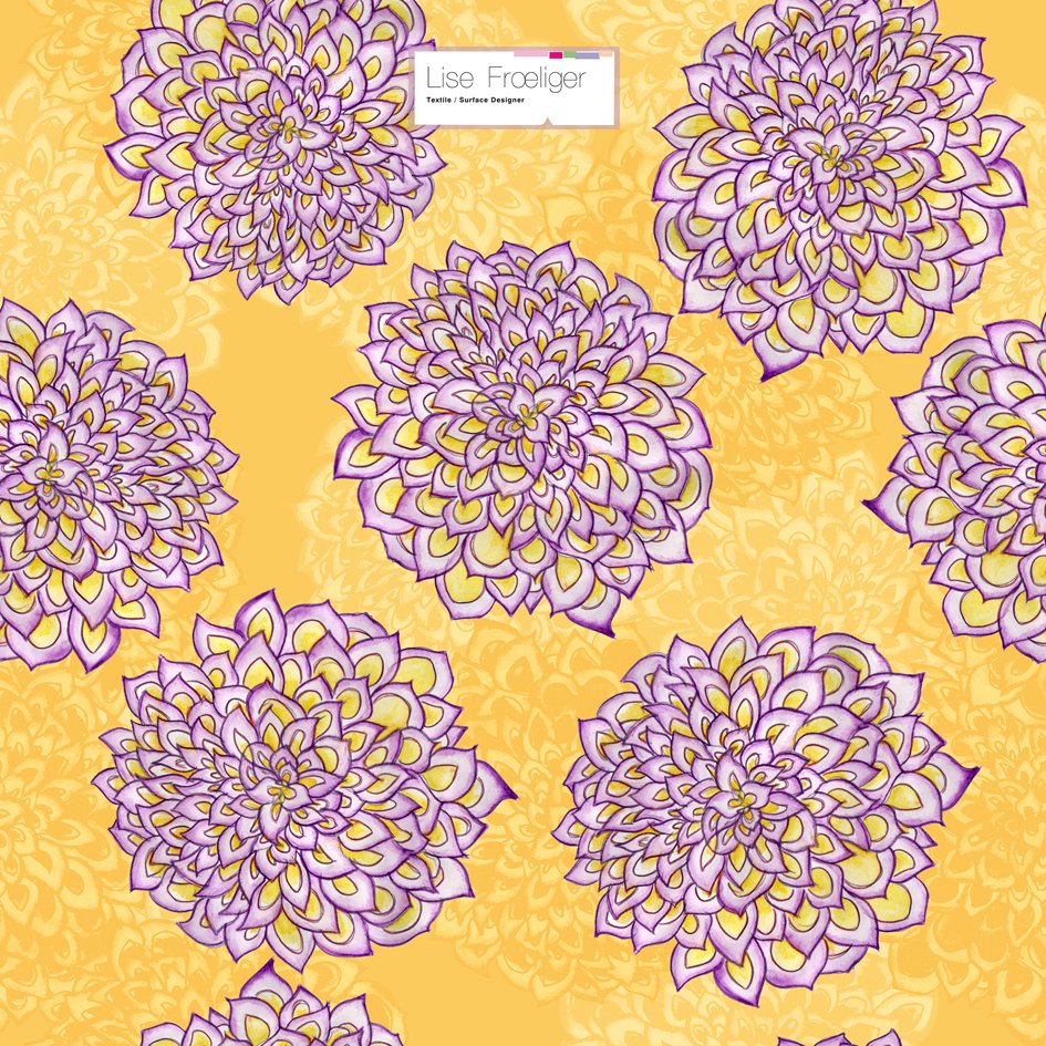 Dahlia 64x64 cm pattern