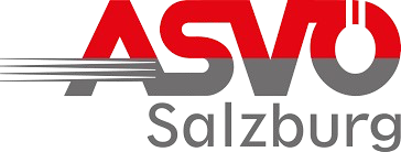 Logo des ASVO Salzbourg mit rotem und grauem Design.